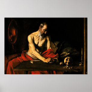Poster Caravaggio - Escrevendo Jerome Santo