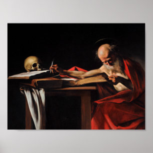 Poster Caravaggio - escrita de Jerome do santo
