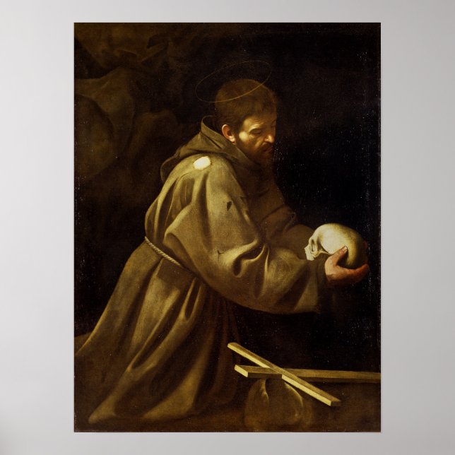 Poster Caravaggio - Oração de Francisco (Frente)