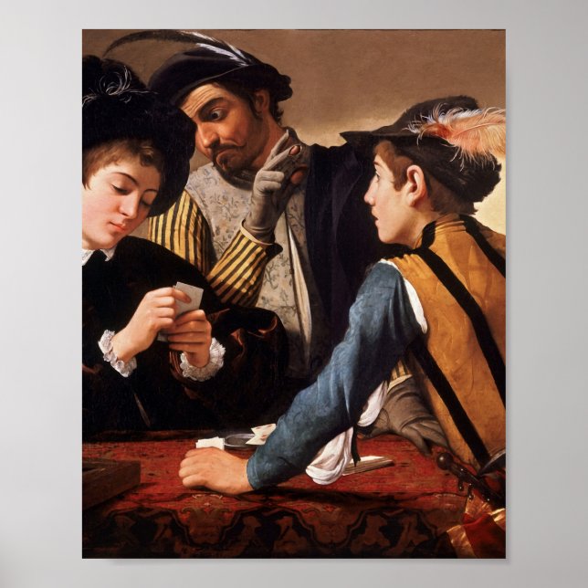 Poster Caravaggio Os Cardsharps (Frente)