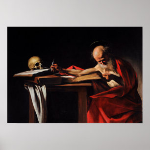 Poster Caravaggio - Santo Jerome Escrevendo 1605