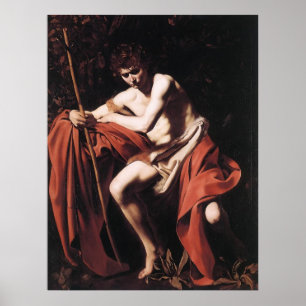 Poster Caravaggio St John o baptista