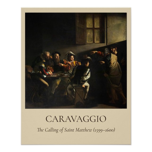 Póster Caravaggio — The Calling of St. Matthew (Frente)