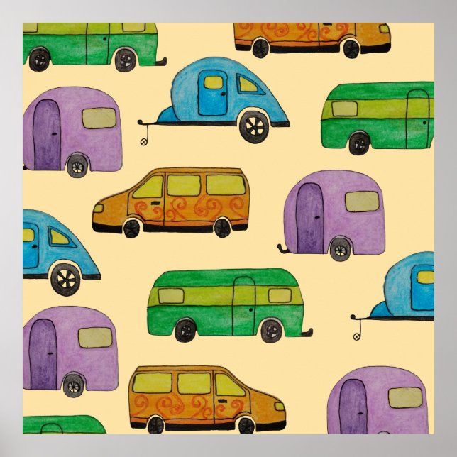 Poster Caravanas de camping (Frente)