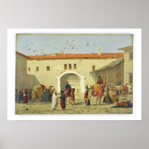 Póster Caravançará em Mylasa, Turquia, 1845 (óleo no