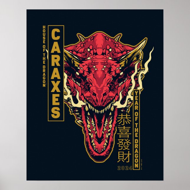Poster Caraxes - Ano do Dragão | 恭 喜 發 財 (Frente)