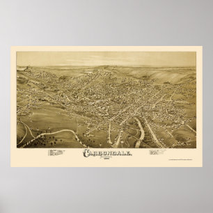 Poster Carbondale, PA Panoramic Map - 1890