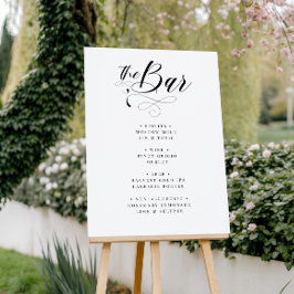 Poster Cardápio de Bar de Casamento Clássico com Caligraf