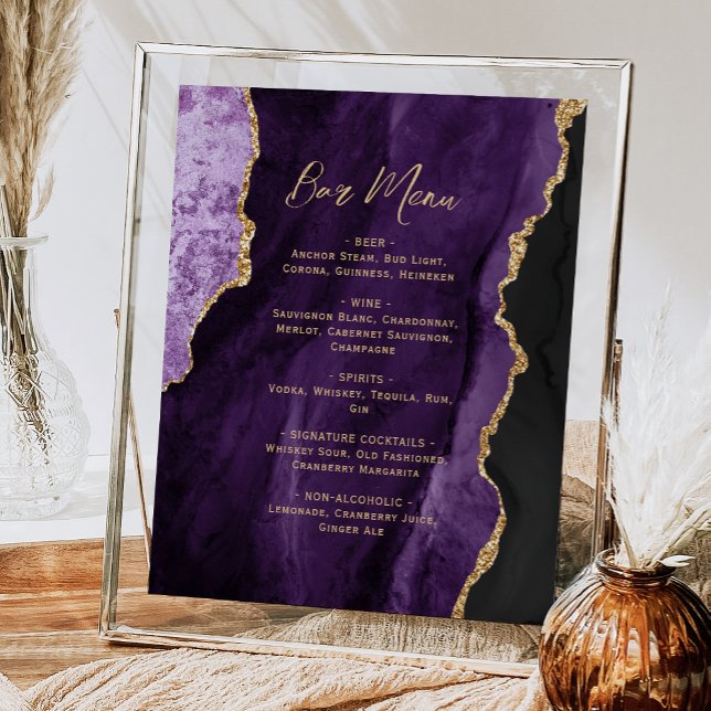 Poster Cardápio de Bar de Casamento em Letra de Ágata Dou (Criador carregado)