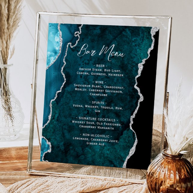 Poster Cardápio de Bar de Casamento Escrito em Ágata Prat (Criador carregado)