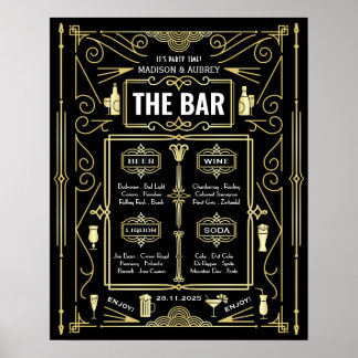 Poster Cardápio de Bar de Vinho Cerveja e Licor para Fest