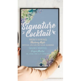 Poster Cardápio de Bebida de Assinatura de Casamento Sucu