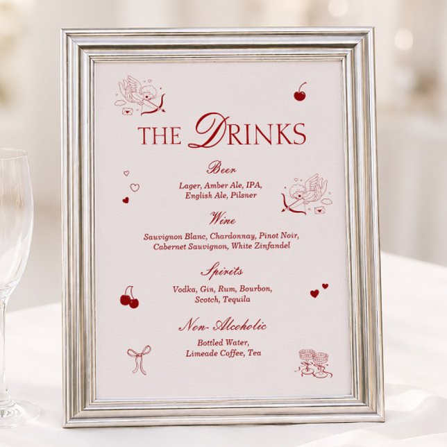 Poster Cardápio de Bebidas do Bar de Casamento Ópera Borg (Criador carregado)