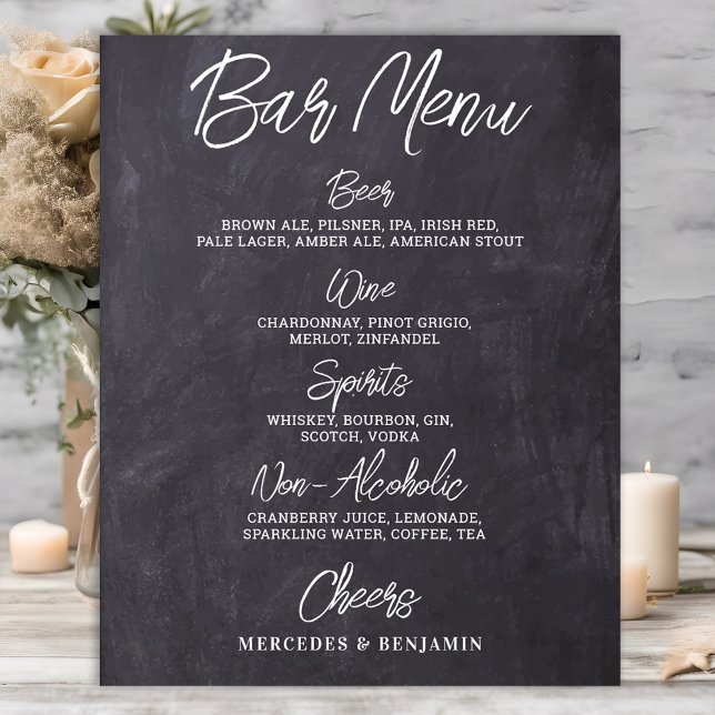 Poster Cardápio de Bebidas Personalizado para Bar de Casa (Criador carregado)