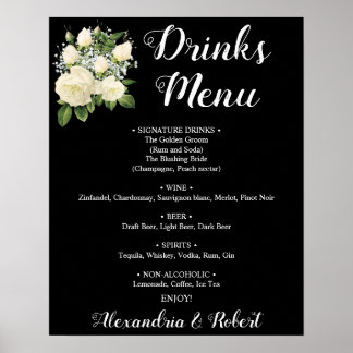 Poster Cardápio de Bebidas | Sinal de Casamento