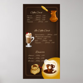 Poster Cardápio de Café Ilustrado Elegante