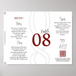 Poster Cardápio de Casamento Tri-Dobrável Simples Moderno