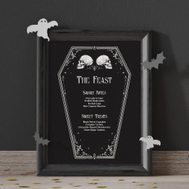 Poster Cardápio de Chá de Noiva de Halloween