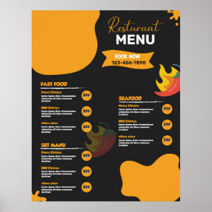 Poster Cardápio de comida