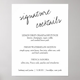 Poster Cardápio de Coquetéis com a Assinatura da Brittany