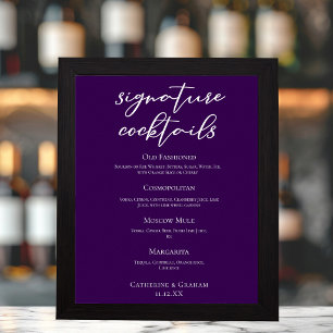 Poster Cardápio de Coquetéis Personalizados de Casamento