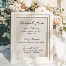 Poster Cardápio de Coquetel Manuscrito Excêntrico e Diver
