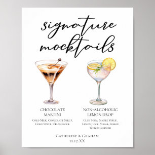 Poster Cardápio de Mocktail de Sobremesa Martini de Choco