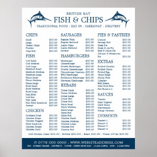 Poster Cardápio de Restaurante Fish & Chip Shop