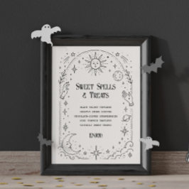 Poster Cardápio Vintage Celestial para Casamento no Deser