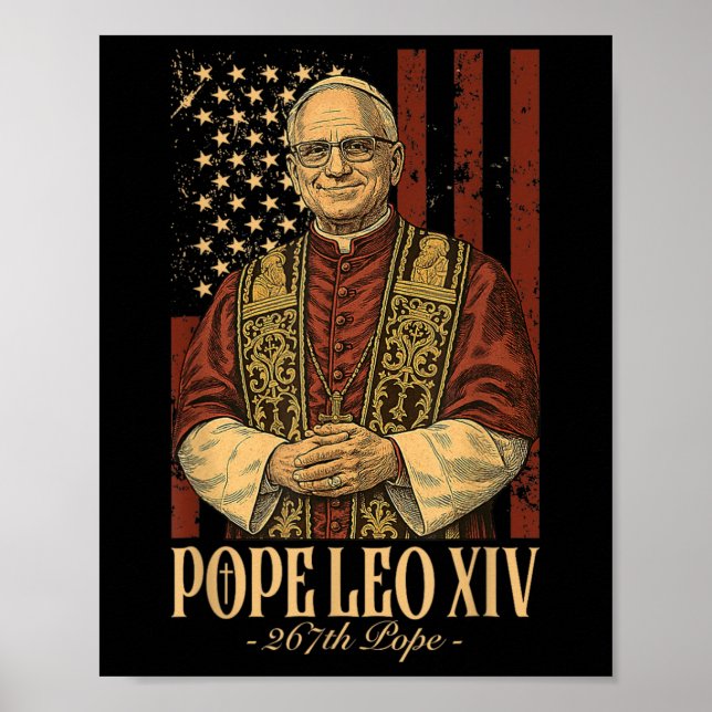 Poster Cardeal Robert Prevost Papa Leo Xiv 1 (Frente)
