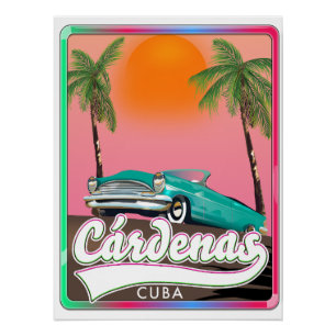Póster Cárdenas Cuba viagens vintage