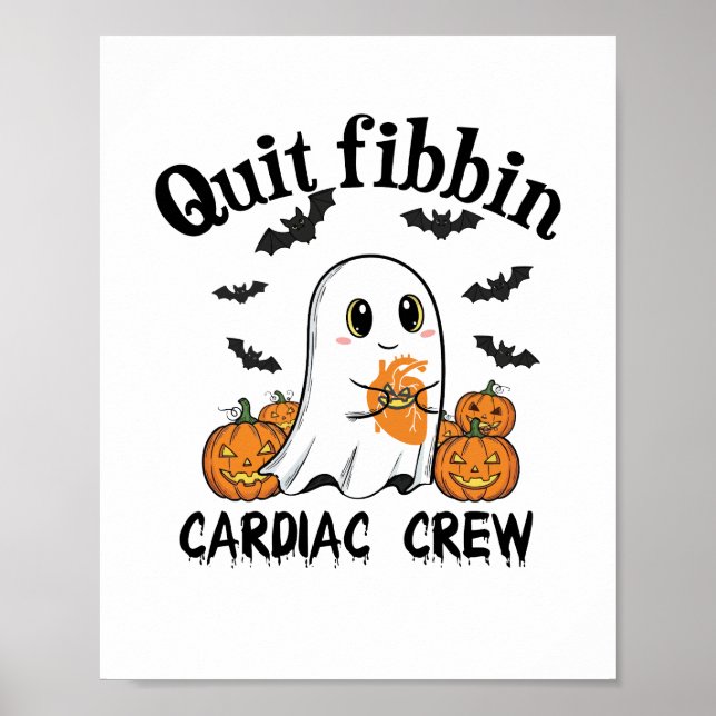 Poster Cardíaca Engraçada Boo-Ghost Pumpkin (Frente)