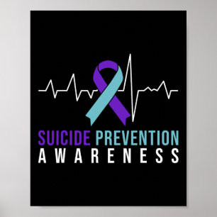 Poster Cardíaco Prevenção Contra O Suicídio Cor-De-Rosa E