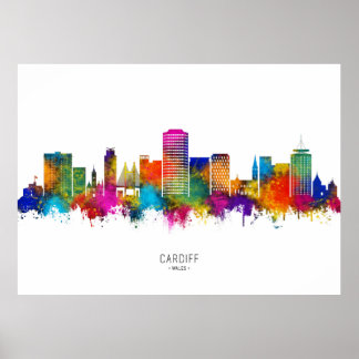 Poster Cardiff Wales Skyline