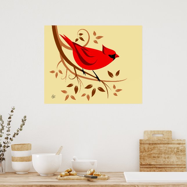 Poster Cardinal Vermelho (Cozinha)
