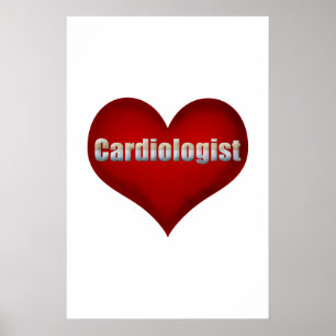 Póster Cardiologista Coração Vermelho