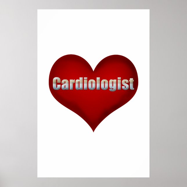 Póster Cardiologista Coração Vermelho (Frente)