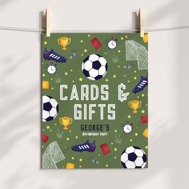 Poster Cards and Gifts Boys Soccer Birthday Sign (Criador carregado)