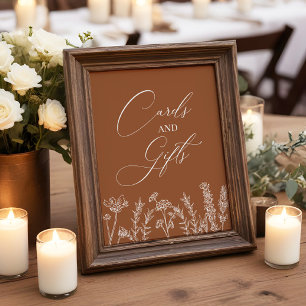 Poster Cards and Gifts Burnt Orange Wildflower Wedding