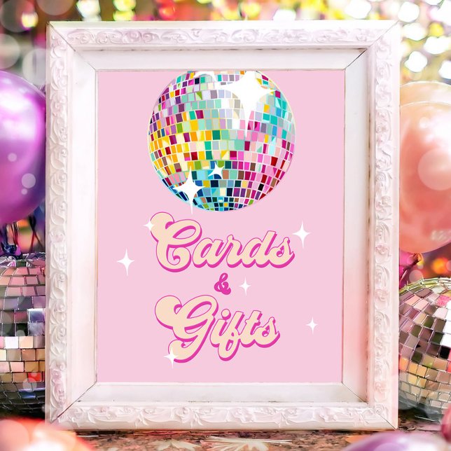 Poster Cards and Gifts Disco Ball Retro Groovy Birthday (Criador carregado)