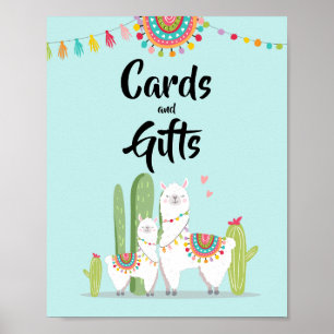 Poster Cards and Gifts Fiesta Llama Baby Shower Sign