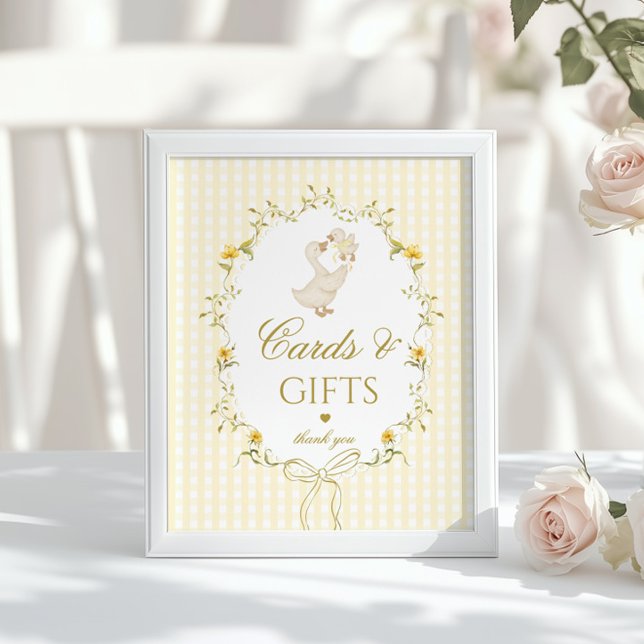 Poster Cards and gifts Silly Goose gender neutral gingham (Criador carregado)