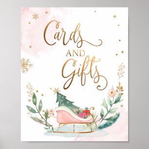 Poster Cards and Gifts Sleight Winter Girl Birthday Sign