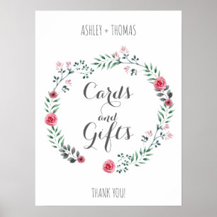 Poster Cards and gifts Wedding floral calligraphy sign