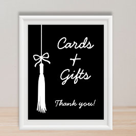 Poster Cards & Gifts Bow Black Coquette Graduation Sign