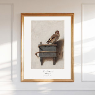 Poster Carel Fabritius Goldfinch holandês 1654 Belas Arte