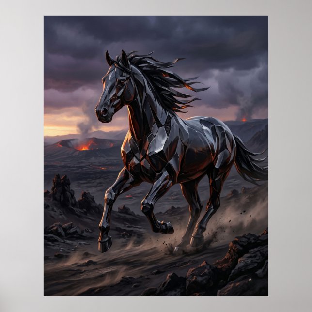 Poster Carga da Tempestade do Cavalo de Obsidiana (Frente)