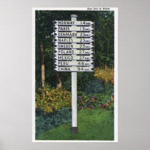 Poster Cargo de sinal do marcador da milha