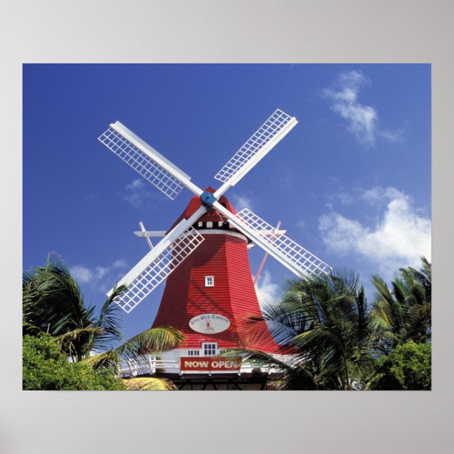 Póster Caribe, Aruba. Old Mill, convertido em 'Mill' (Frente)