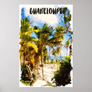 Poster Caribe da Ilha Tropical de Guadalupe